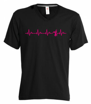 DENZZ Danseres T-shirt zwart hartslag 