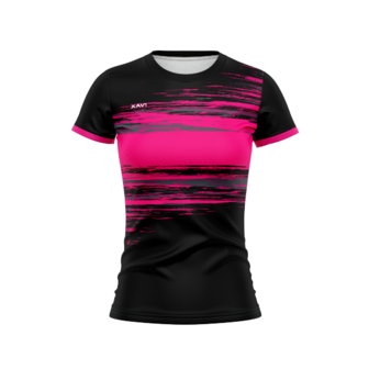 Xavi Performance dames t-shirt zwart-rose