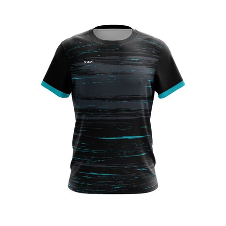 Xavi Performance unisex t-shirt zwart-blauw