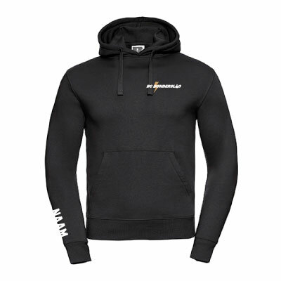 Unisex Hoodie zwart met BC Donderslag borstlogo en tekstlogo op de rug