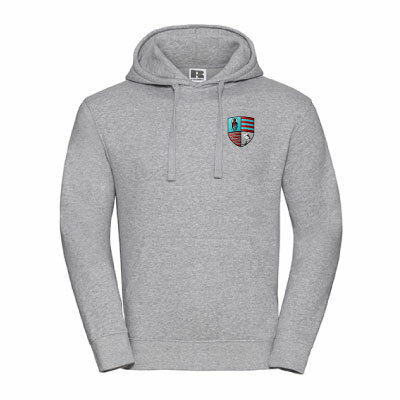 Unisex Hoodie grijs met RC Maastricht borstlogo en tekstlogo op de rug