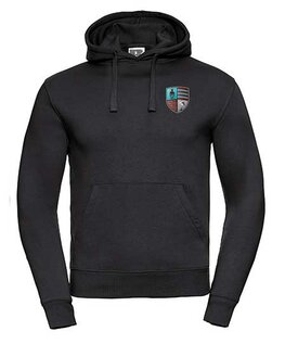 Unisex Hoodie zwart met RC Maastricht borstlogo en tekstlogo op de rug