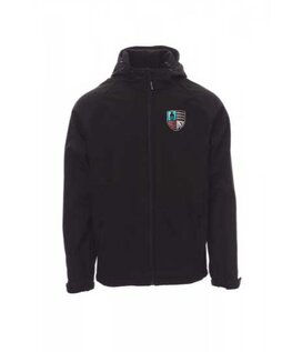 Unisex softshell jas met RC Maastricht borstlogo en Rugby Maastricht op de rug