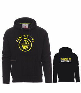 Fanatics Hoody Unisex met Fanatics logo op de voorkant en Fanatics Basketball logo achterop