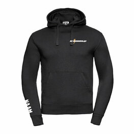 Unisex Hoodie zwart met BC Donderslag borstlogo en tekstlogo op de rug Unisex Hoodie zwart met BC Donderslag borstlogo en tekstlogo op de rug