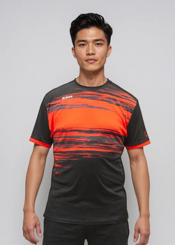 Xavi Performance Shirt – Unisex Zwart-Rood | Stijlvolle Teamwear